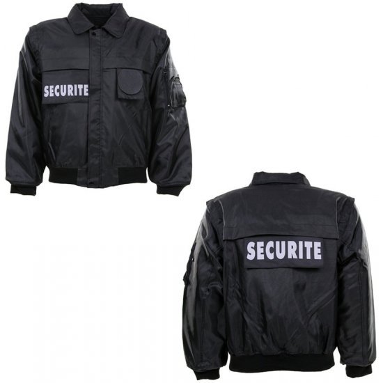 Fostex French Jacke mit abnehmbaren Ärmeln SECURITE + Tasche mit Emblem SECURITE